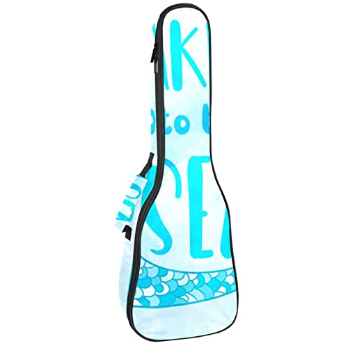 Sac ukulélé ténor bleu étanche et rembourré à motif marin