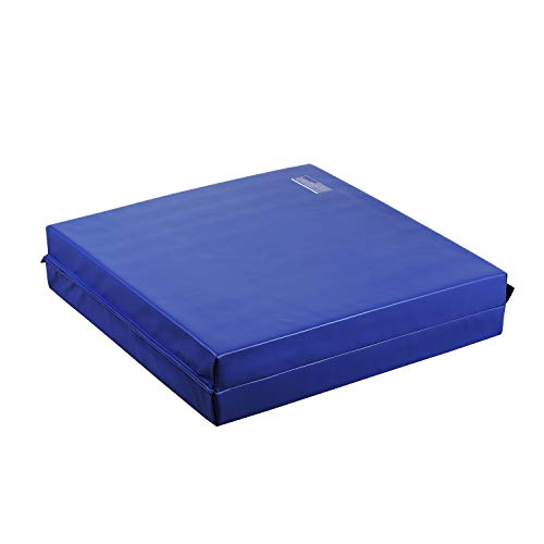 ZENOVA Thick Cushion Gymnastics Mat 3'x6'x4'' Folding Tumble Landing Mat for Junior Gymnast Training Crash Pad (Blue2)