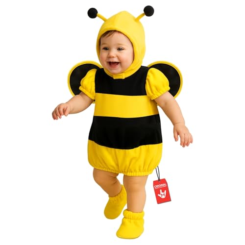 Morph Baby Bumble Bee Costume Toddler Baby Bee Costume Unisex Infant Bumblebee Halloween Costumes for Kids B1 (6-12 mos)