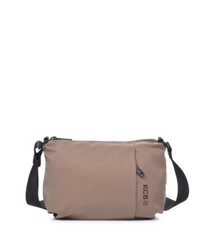 KCB Bandolera Maze | Diseño Compacto y Espacioso | Bolsillos Organizadores | Estilo Moderno y Versátil | Asas Ajustables | 100% Vegano | Color Taupe