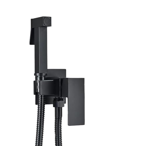 Robinets de bidet noirs, robinet de douche mural for salle de bain, pulvérisateur de toilettes, robinet mélangeur for lave-linge(Rose Golden B)