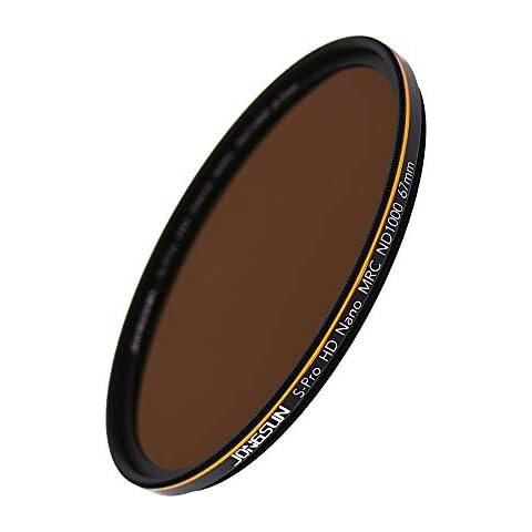 JONGSUN ND1000 67mm ND Filter, S-PRO HD Neutral Density Lens Filter,MRC 18-Layer Nano Multicoated, Schott B270 Optical Glass, ND1000 (3.0) 10-Stop Cover