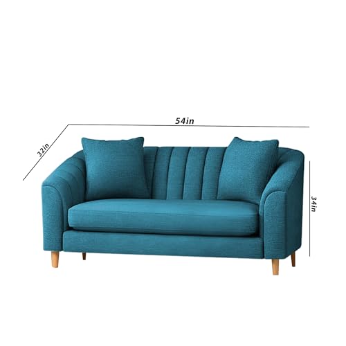 Image of Doraldo 3 + 2 Seater Sofa Set for Living Room (Turrquise) Premium Fabric Sofa