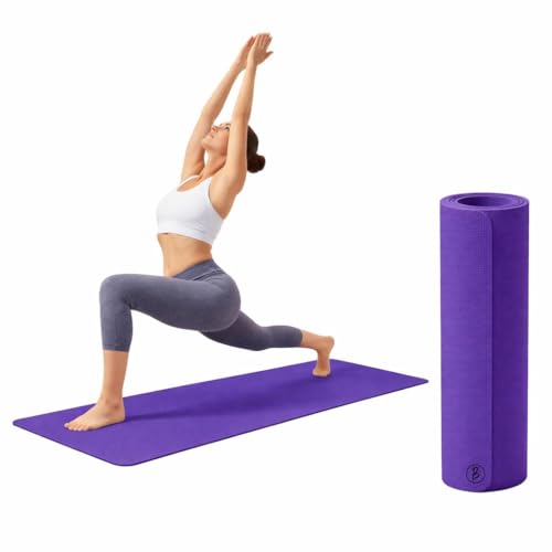 CRAE Premium EVA Yoga Mat for Women & Men | Anti-Slip Exercise & Gym Mat for Home Workouts | Lightweight & Durable | 8 mm (Purple)
