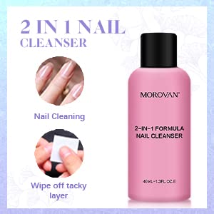 Morovan Gel Nail Tips and Glue Gel Kit with Mini Nail Lamp - Gel Nail Tips Kit with 3-in-1 Nail Glue Base Gel 500PCS Clear Coffin Nail Tips LED Lamp DIY Nail Art Starter Kit Easy Nail Extension Set