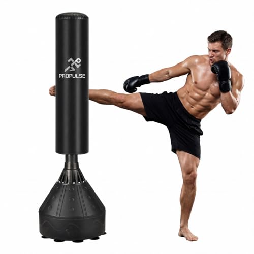 ProPulse Freestanding Punching Bag 177CM with Suction Cup Base, Heavy Punching Bag for Adult Kids, Tear Resistant Kickboxing Bag for MMA Muay Thai Fitness