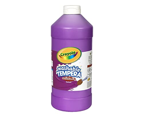 Image of Crayola Washable Tempera Paint For Kids, Violet Paint, Classroom Supplies, Non Toxic, 32 Oz Squeeze Bottle