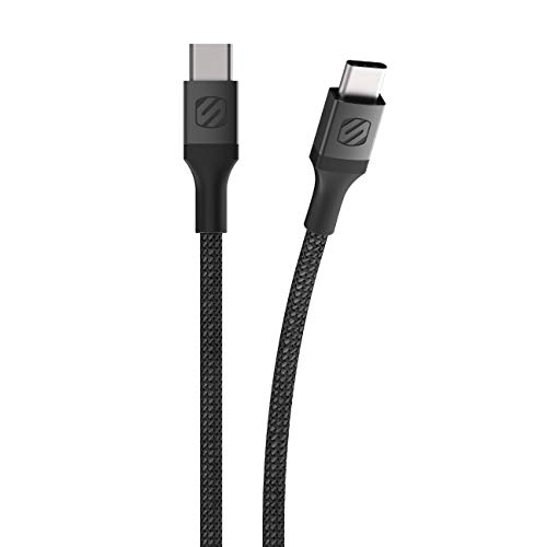 Scosche CCB10-SP Strikeline Premium USB-C to USB-C Sync Braided Charging Cable, 10 feet, Space Grey