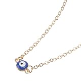 NIYANGLE Collar de Aleación Dorado Ojo Turco Azul para Mujer, Cadena de Clavícula Elegante, Joyería de Collar para Uso Diario y Obsequio Día de San Valentín