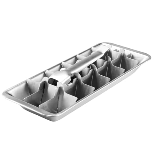 Bandeja para cubitos de hielo de acero inoxidable con 18 ranuras y asa miniatura 1
