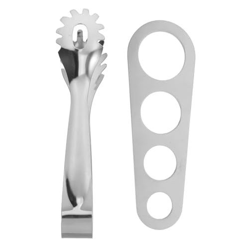 Mikinona Pinza Inoxidable para Pasta con Medidor de Espaguetis Utensilios Multifunción para Servir Fideos Herramienta Ergonómica para Control de Porciones Cocina