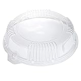 WNA Finesse 10” Clear Round Dome Lids, Bulk Pack of 144, Disposable, PET Plastic, Take Out Plate/Bowl Cover, Made in The USA