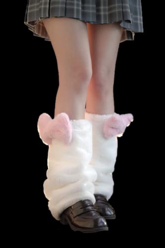 kawaii Winter Leg Warmers Knitted Cute Subculture Half Sleeve Foot Leg Warm Socks Cycling Christmas Gift Women2