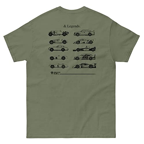 Camiseta de coches de carreras youngtimers verde militar XXL moda motor