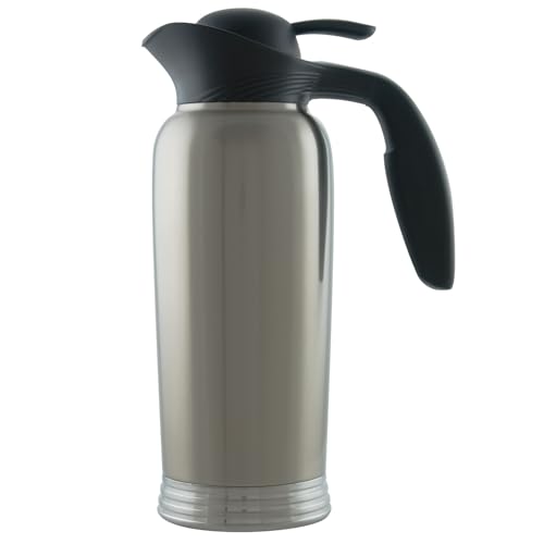 Service Ideas 10-00744-000 ErgoServ Creamer, Carafe Only, 1 Liter, Brushed Stainless/Black