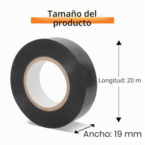 Cinta aislante negra para agrupar cables de electrodomésticos y reparar averías en casa 2