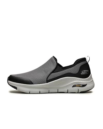 Image of Skechers Men's Arch Fit Banline Oxford, Charcoal /Black, 7.5 M US