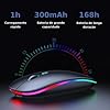 Mouse Sem Fio Recarregável, 2.4GHz e Bluetooth, LED RGB Colorido, Silencioso, Design Slim Ergonômico, Compatível com Notebook e PC #2