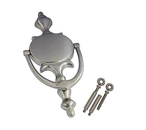 Qcaa Solid Brass Door Knocker, 7-3/4", Satin Nickel, 1 Pack, Made In Taiwan #TOP21