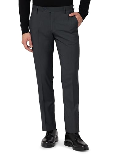 Image of Arrow Men Tapered fit Polyester SolidMid-Rise waistTrousers
