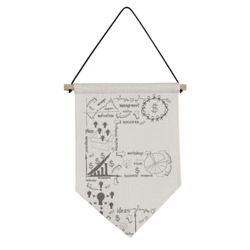 Drapeau toile suspendu illustration courbe de données pour décoration murale bureau