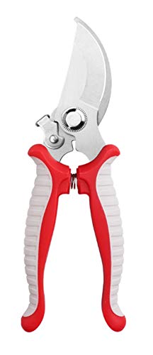 Vabogu Gardening Hand Cutters Garden Pruning Shears Trimming Scissors Garden Clippers Ratchet Shears Secateurs for Plants Clippers Gardener Shears(Red)