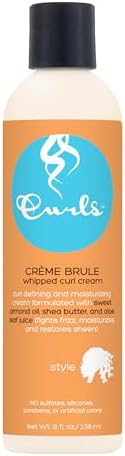 Curls Crème Brule Whipped Sculpting Cream - Dry, Wavy, Curly, and Textured Hair - Fights Frizz and Defines Refresh and Rehydrate, 8oz