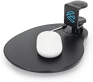 EHO Under-Desk Mouse Platform/Clip on Mouse Pad Rotating 360 Degree, Ergonomic Mouse Tray Attachment, Office Mouse Pad, Slide Out Mouse Tray (Black), Suitable for 1.5" (3.81 cm) Thickness Desk