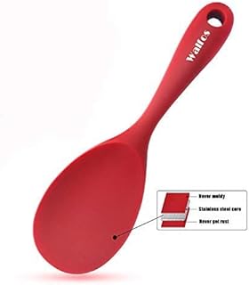 Walfos Silicone Rice Paddle - Non Stick Rice Spoon, Heat Resistant to 446°F, Strong Steel Core, Perfect for Rice/Mashed Po...