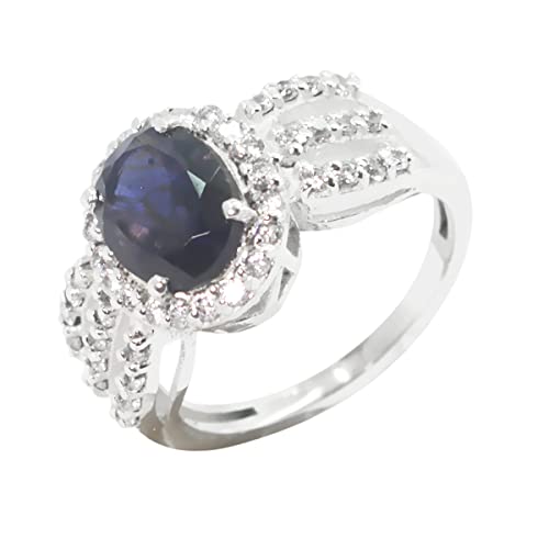 Bague de forme ovale en argent résistant pour éviter les allergies