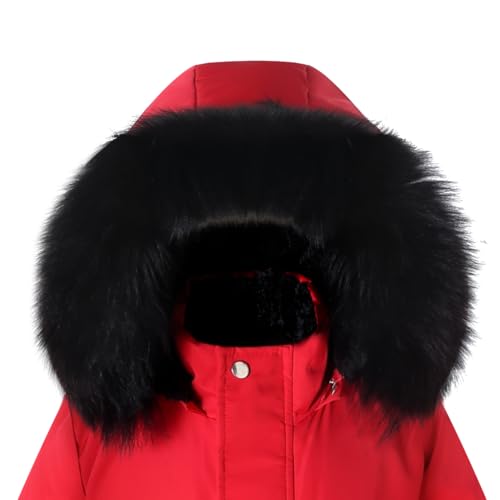 Image of Girl Winter Coat Heavyweight Hooded Puffer Jacket Kid Parka Outwear | Detachable Faux Fur Hood; Soft Fleece-Lined; Water-Resistant Outerwear; Zip-Up Cold-Weather Clothes; 2 Front Flap Pockets