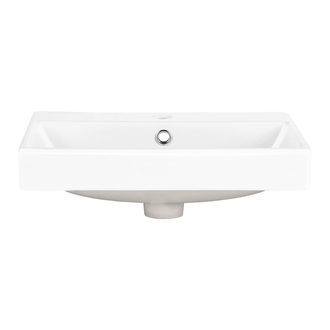 Meublorama - Lavabo empotrable (50 cm, cerámica), color blanco brillante