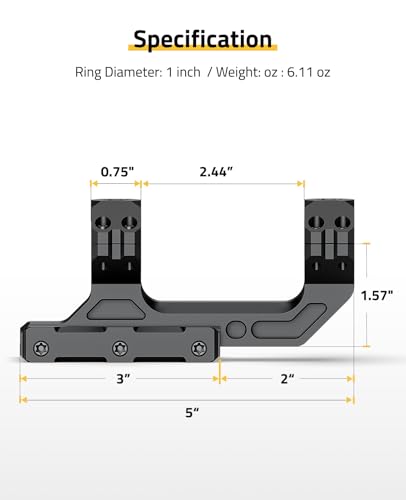 image for CVLIFE Cantilever Scope Mount - 1 inch Offset Dual Ring Scope Mount fo