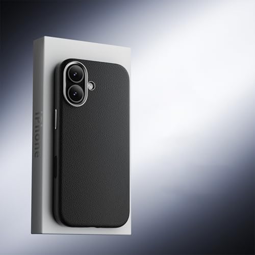 Étui en cuir iPhone 17 premium noir rigide et fin antichoc de luxe