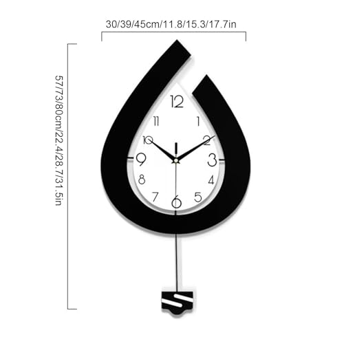 Grande horloge murale moderne à pendule au design épuré - 4