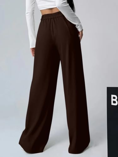 Image of GRECIILOOKS Trousers for Woman | Womens High Rise High Waist Flared Korean Style | Formal Pant for Women Office Wear| Track Pants for Womans Elegant for College & Events (Available in Plus Size)