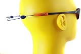 Cablz Zipz Colorz Eyewear Retainer, Orange and Blue with Blue Cable, One Size