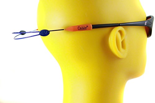 Cablz Colorz Zipz Adjustable Eyewear Retainer Strap | Lightweight, Low Profile, Coated Stainless, 14 Inch (Orange/Blue)
