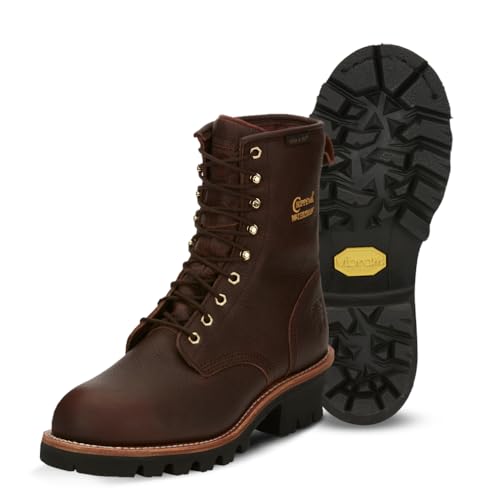 Image of Chippewa Paladin 8 inch Waterproof Insulated Steel Toe Logger Boot, Men's Work Boot, Electrical Hazard, Oil & Slip Resistant, Bay Apache