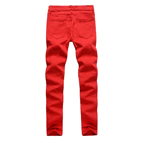 Men's Ripped Moto Biker Jeans Vintage Zipper Distressed Denim Pants Destroyed Slim Fit Stretch Pencil Jean2