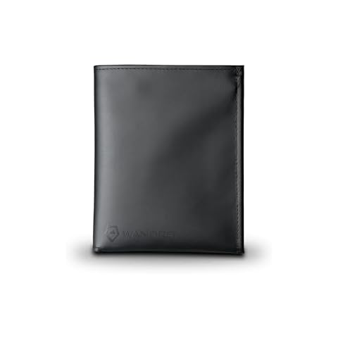 WANDRD Travel Wallet - Leather Wallets for Men - Passport and Credit Card Holder (Black) Cover