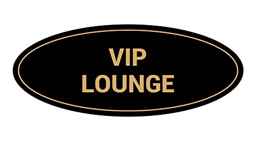 Pancarte ovale VIP Lounge petit format panneau signalétique noir