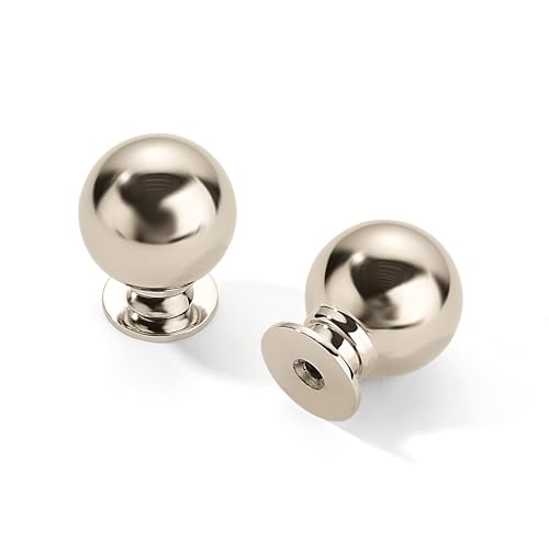 CABDM 20 Pack 1 Inch Vintage Ball Polished Nickel Cabinet Knobs Kitchen Cabinet Hardware Drawer Knobs Pulls for Drawers.