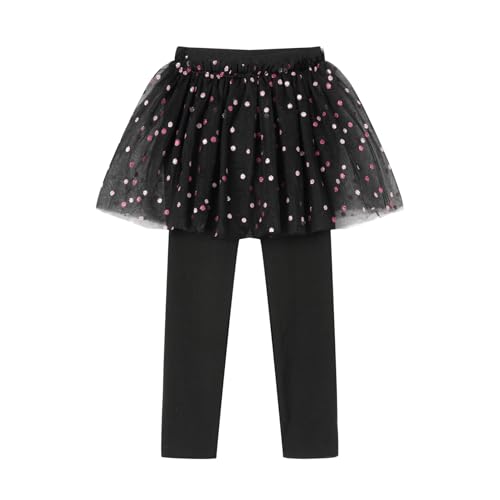 Mud Kingdom Little Girls Footless Leggings Pants with Lace Ruffle Tutu Skirt2