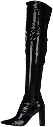 Nine West Women's DASER Over-The-Knee Boot, Black Patent, 9.5 | Image 7
