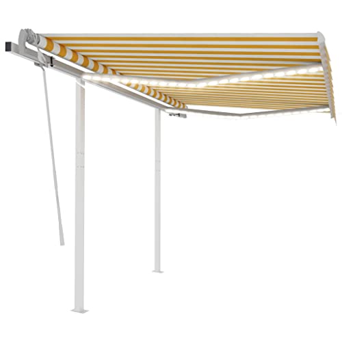 INLIFE 3069903 - Toldo con brazo articulado retráctil (3 x 2,5 m, 45,46 kg), color amarillo y blanco