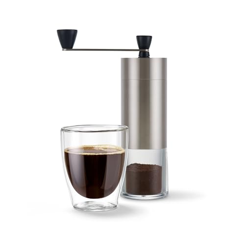 Tchibo manuelle Kaffeemühle, Keramikmahlwerk, einstellbarer Mahlgrad, Silber Tchibo manuelle Kaffeemühle, Keramikmahlwerk, einstellbarer Mahlgrad, Silber