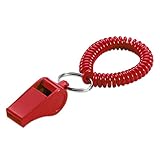 Lucky Line 2” Diameter Spiral Wrist Coil with Whistle Key Chain, Flexible Wrist Band Coach Teacher, Stretches to 12