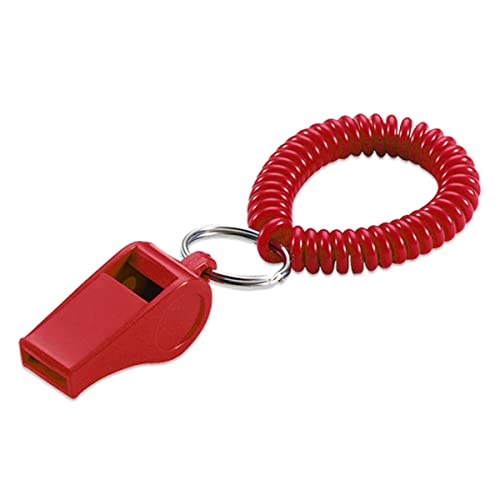 Lucky Line 2” Diameter Spiral Wrist Coil with Whistle Key Chain, Flexible Wrist Band Coach Teacher, Stretches to 12
