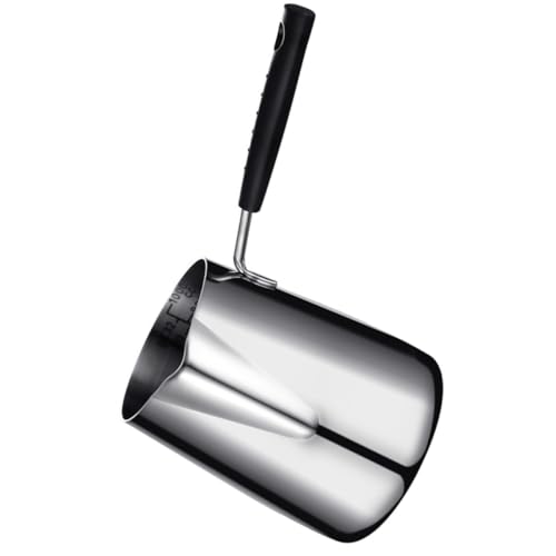 Mipcase Freidora Inoxidable Mini Olla de Cocción Resistente Calor Freír y Calentar Leche Práctico Almacenar